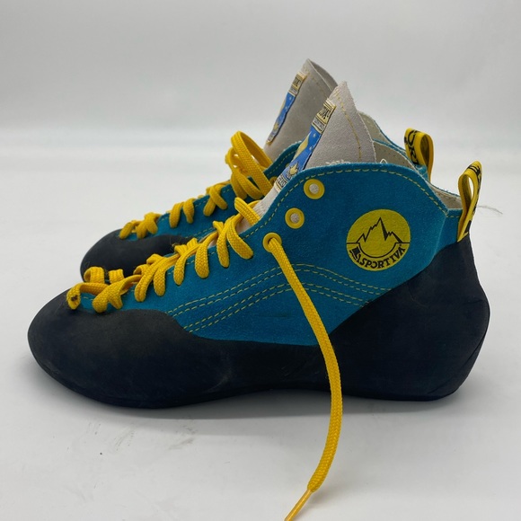 La Sportiva Shoes - La Sportiva Women’s Rock Climbing Shoes Vintage Deadstock Blue/Yellow